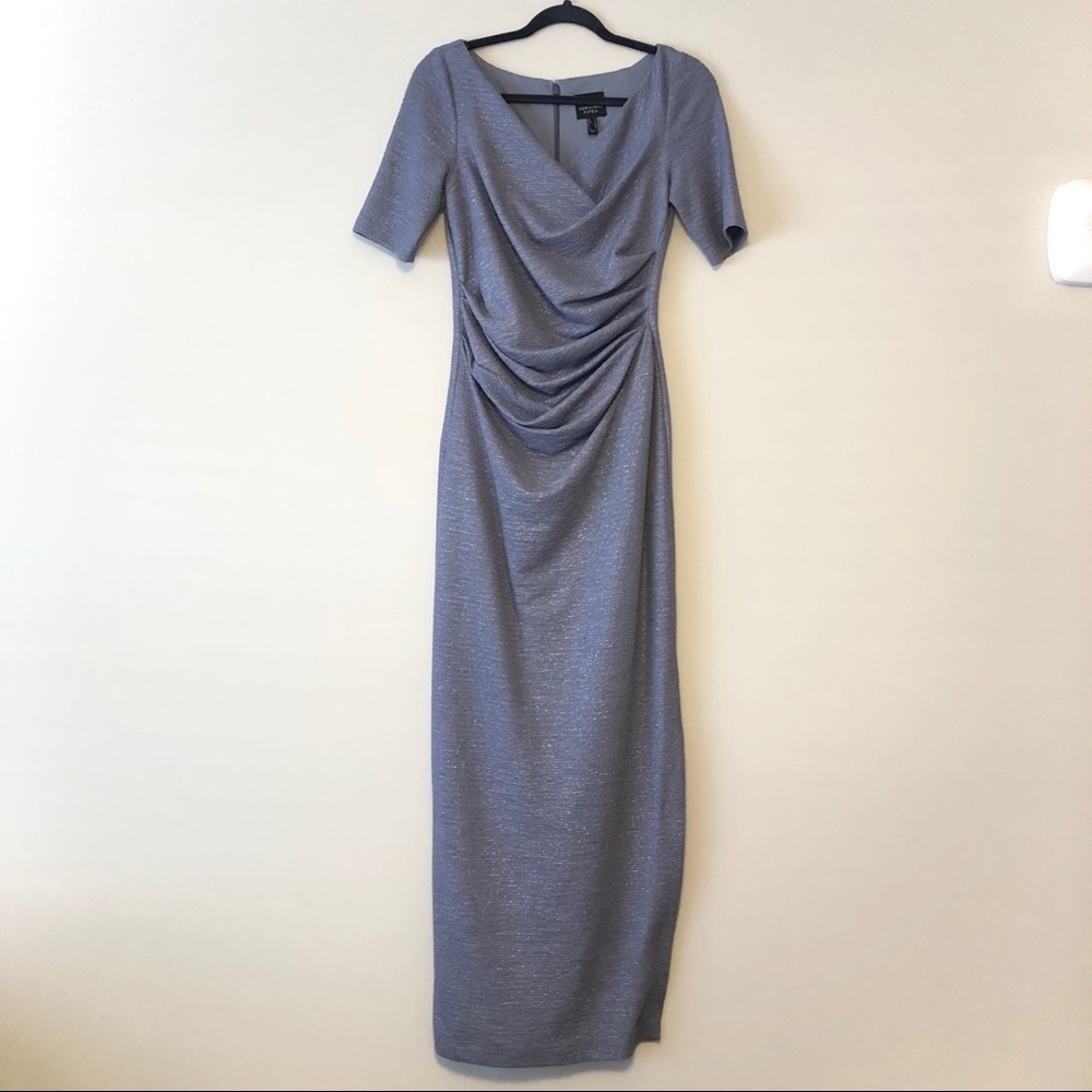 🎉HP🎉Adrianna Papell Silver Floor-Length Dress